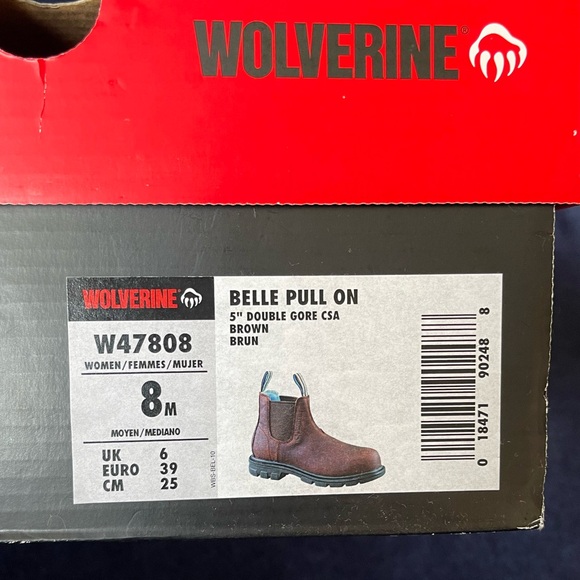 NWT Wolverine steel toe work boots size 8 - Picture 2 of 4